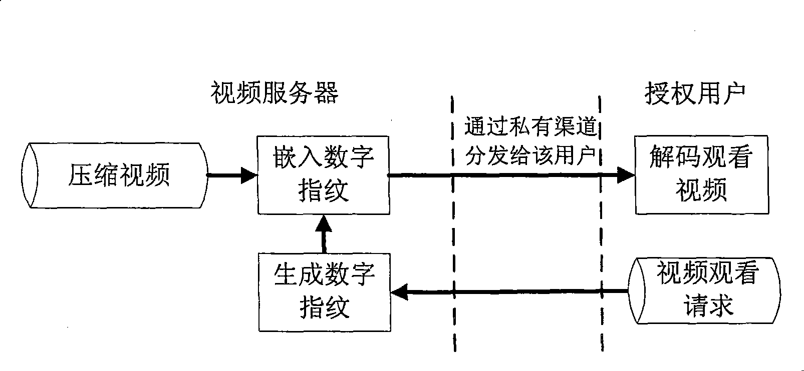 Digital fingerprint embedding method, digital video distributing system and method