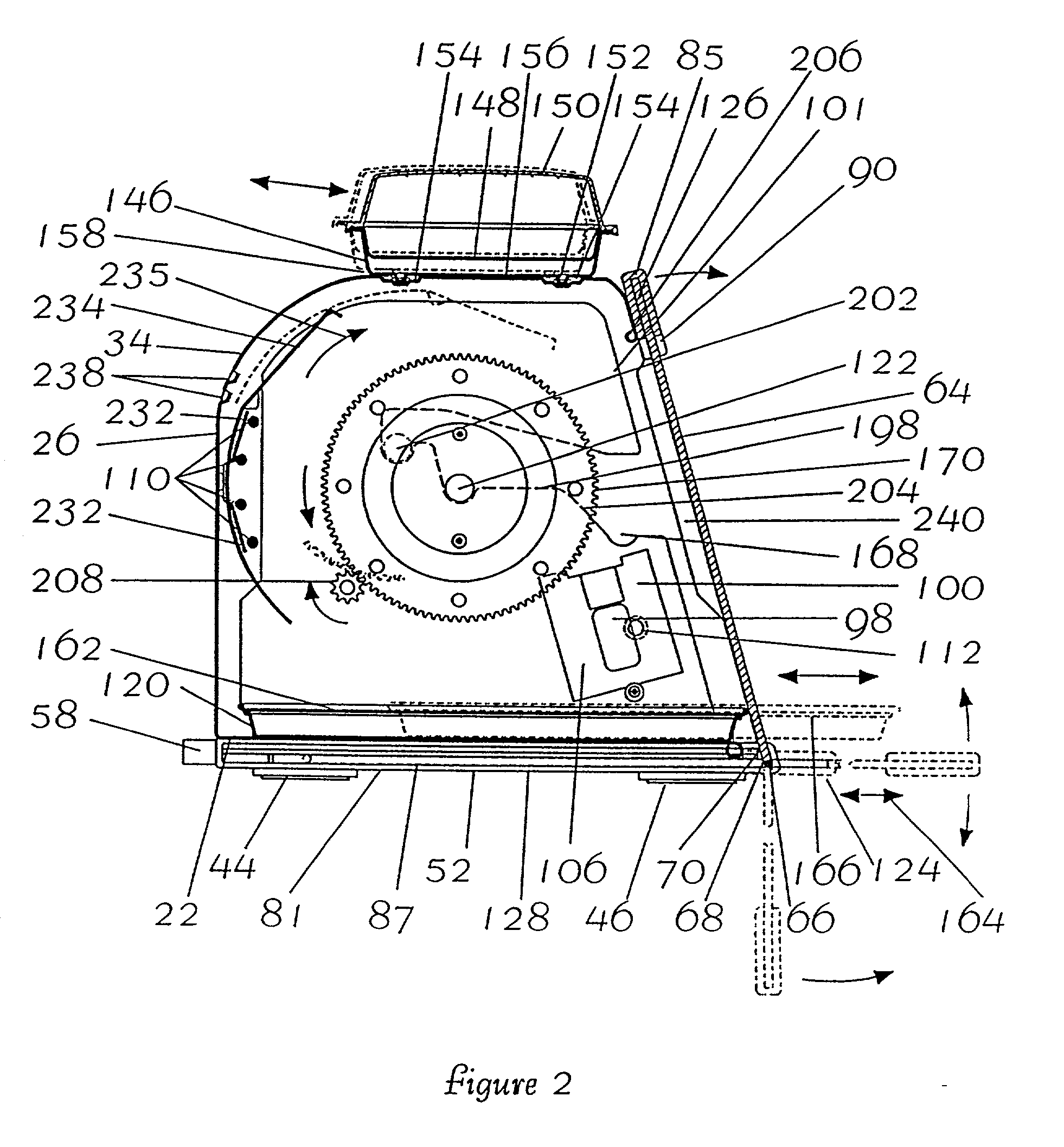 Horizontal spit rotisserie cooking device
