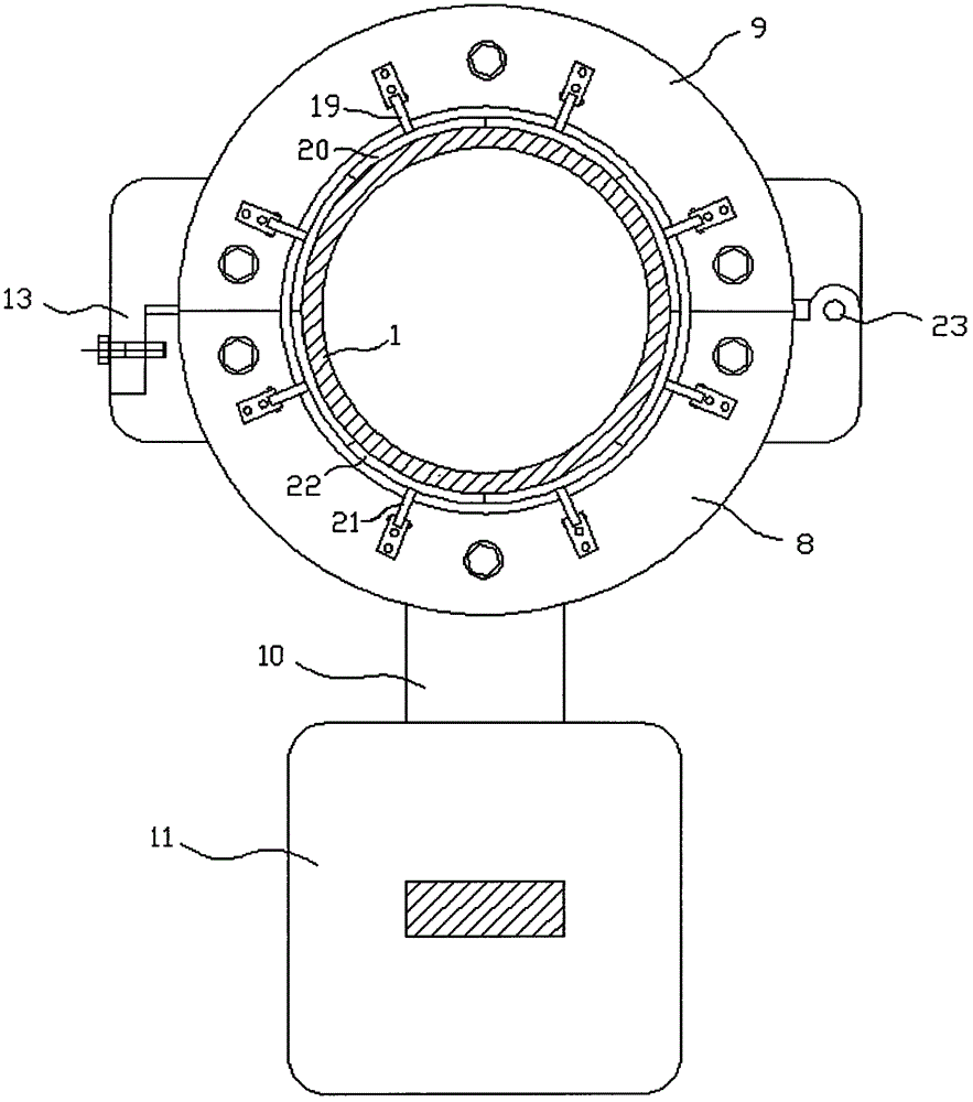 Online pipeline flaw detection device