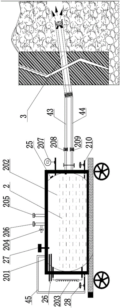 Mining movable liquid carbon dioxide fire preventing and extinguishing system