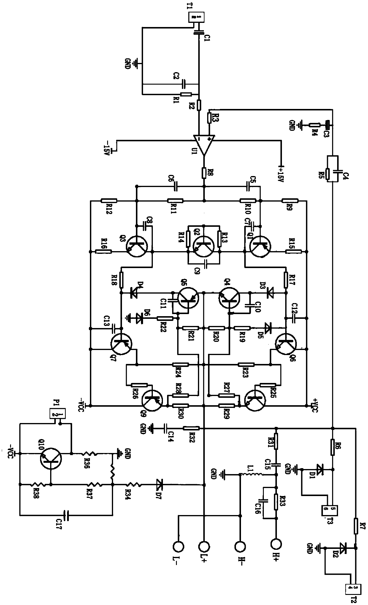 Loudspeaker box power amplification circuit