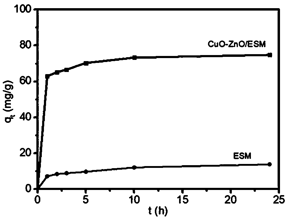 Metal oxide composite nano material based on eggshell membrane template, preparation method and application thereof