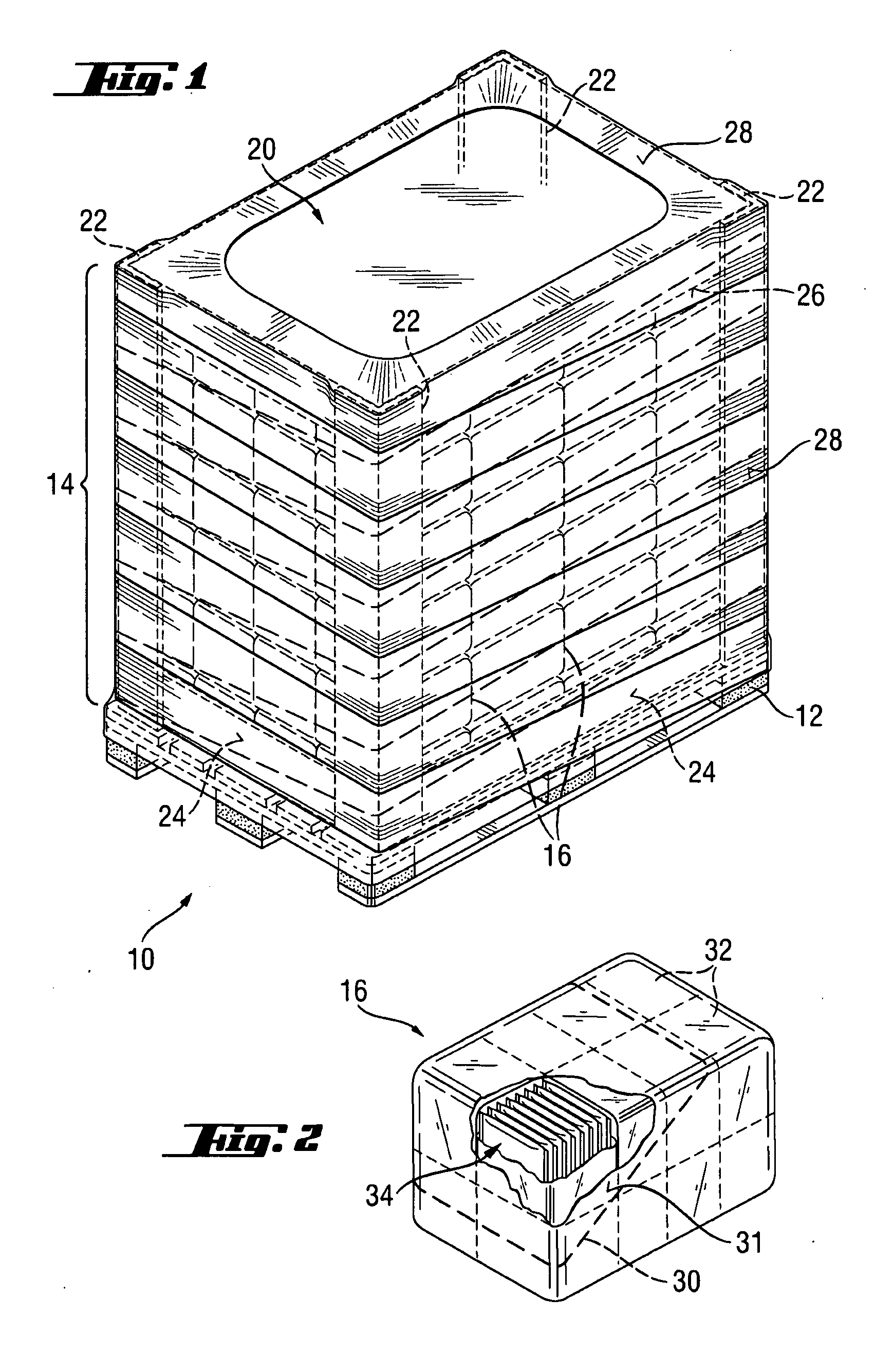Unit load for the transport of absorbent hygiene articles