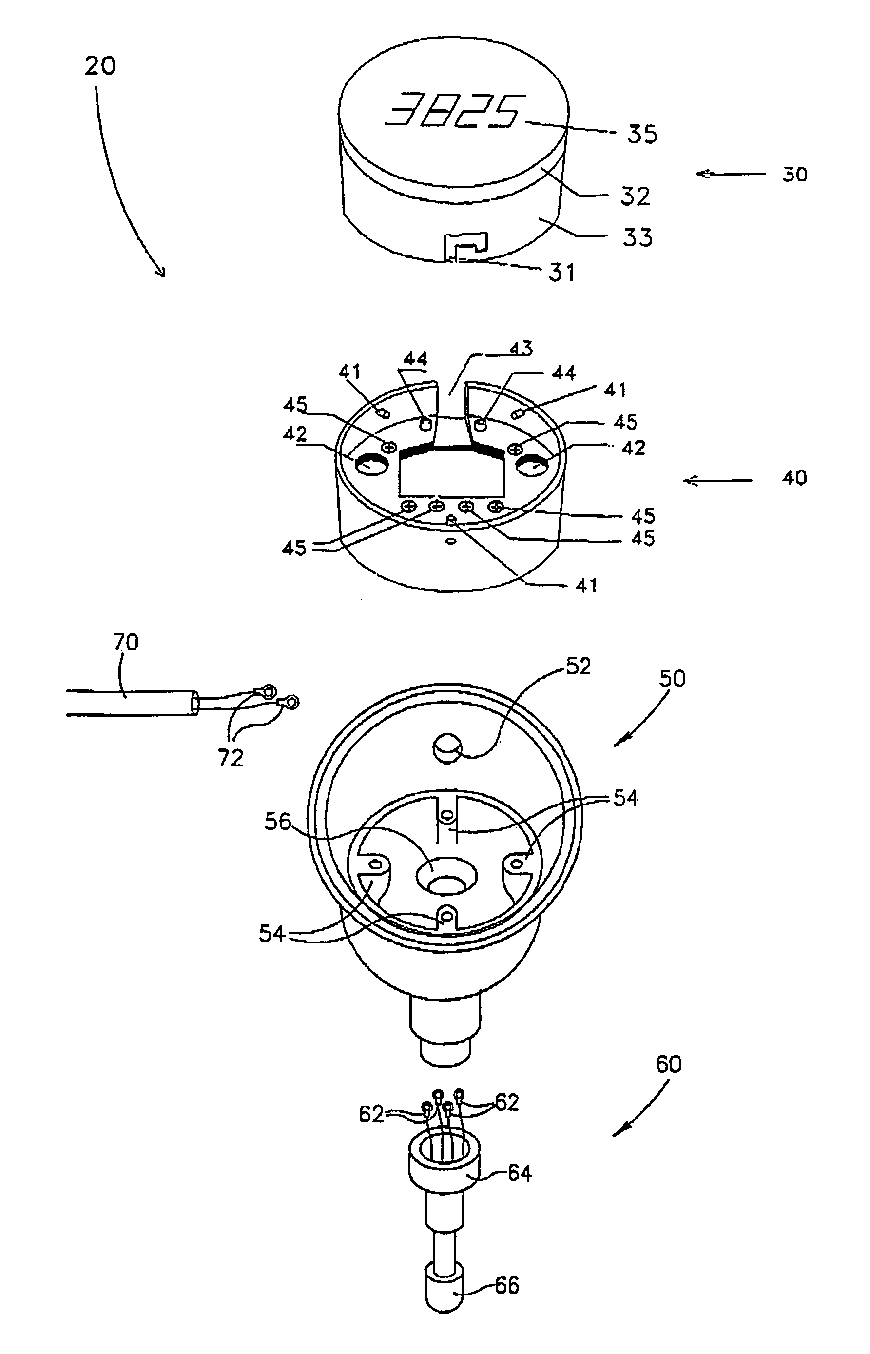 In-head converter with display