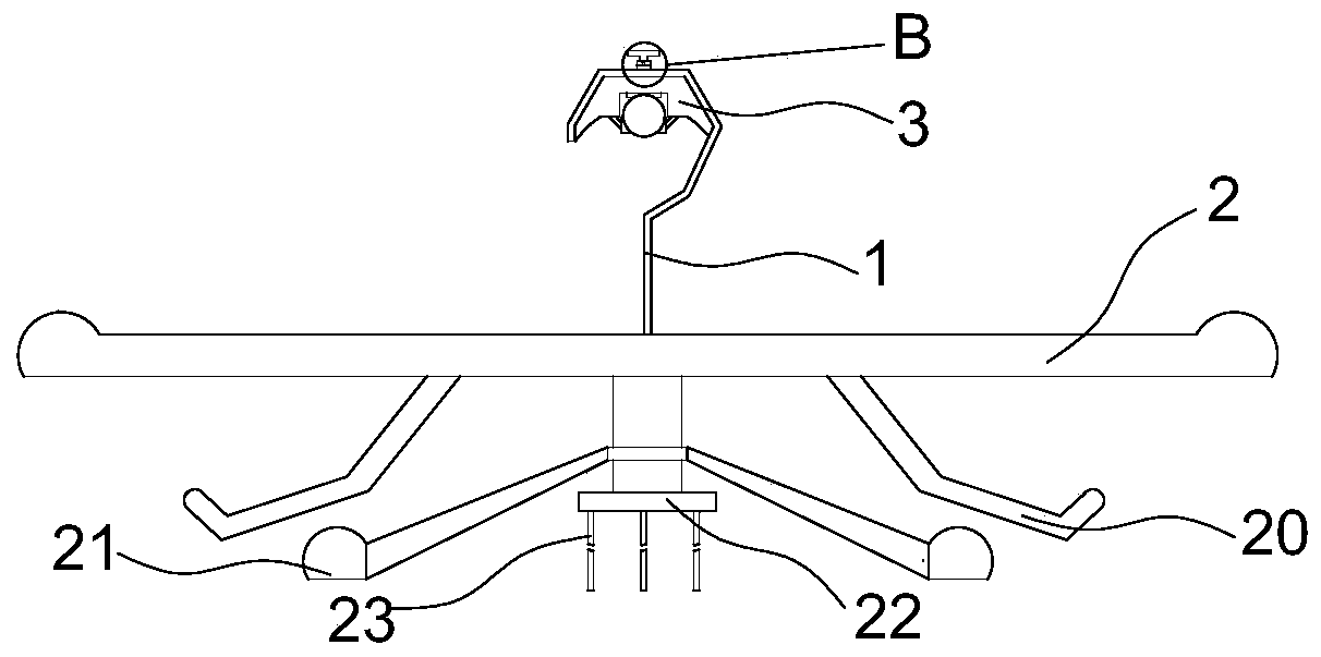 Locating and clamping clothes hanger