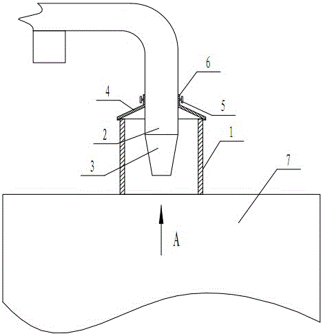 Boiler top pasty coal slime inlet structure of circulating fluidized bed boiler