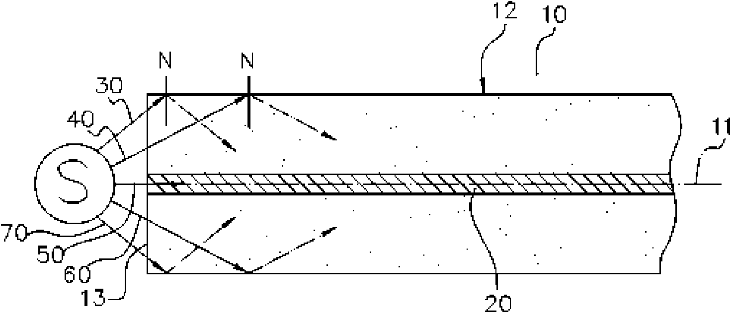 Light-guiding strip structure with neon effect