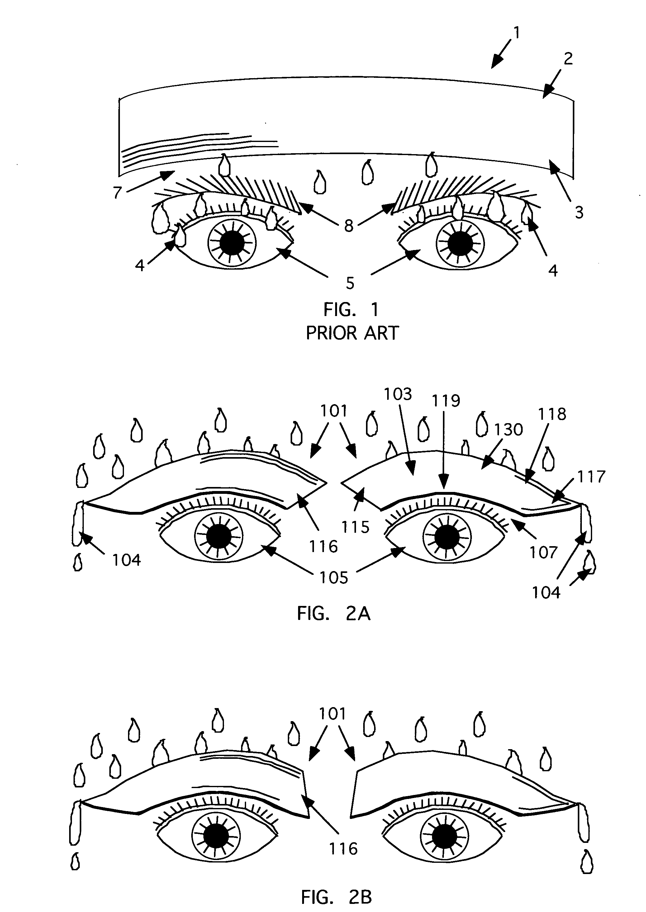 Method and apparatus for diverting sweat, liquid, moisture, or the like from an eye