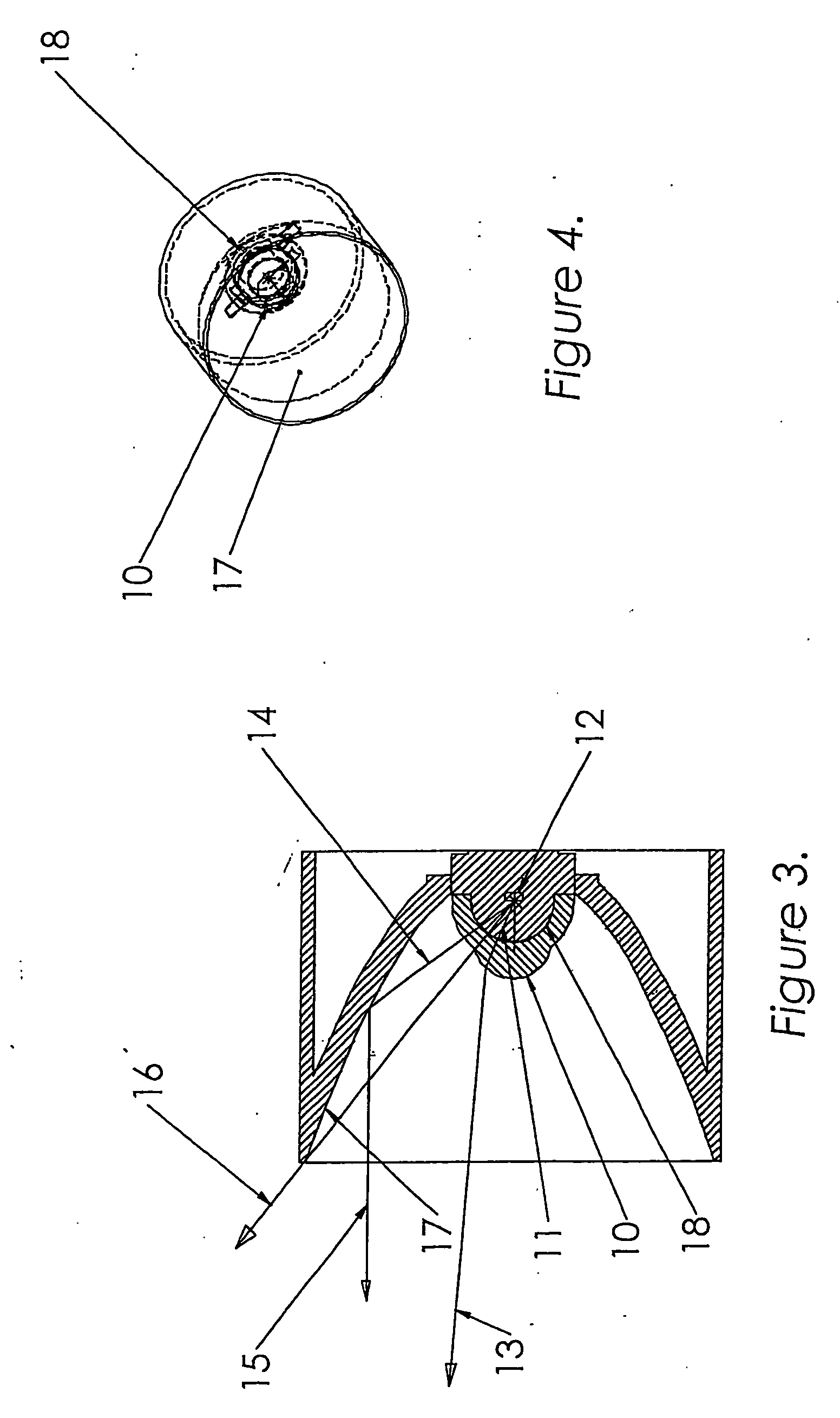 Light zoom source using light emitting diodes and an improved method of collecting the energy radiating from them