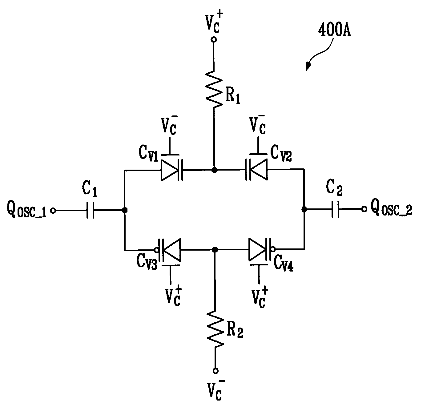 Differential varactor using gated varactor