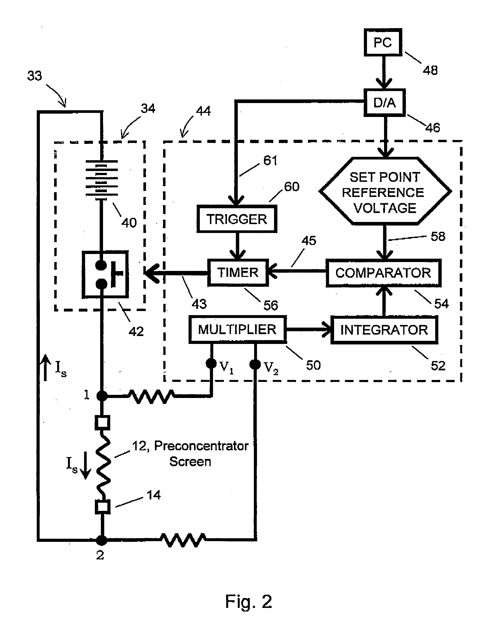 Integrating preconcentrator heat controller