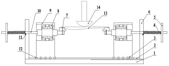 Measuring device and method for three-point bending mechanical properties