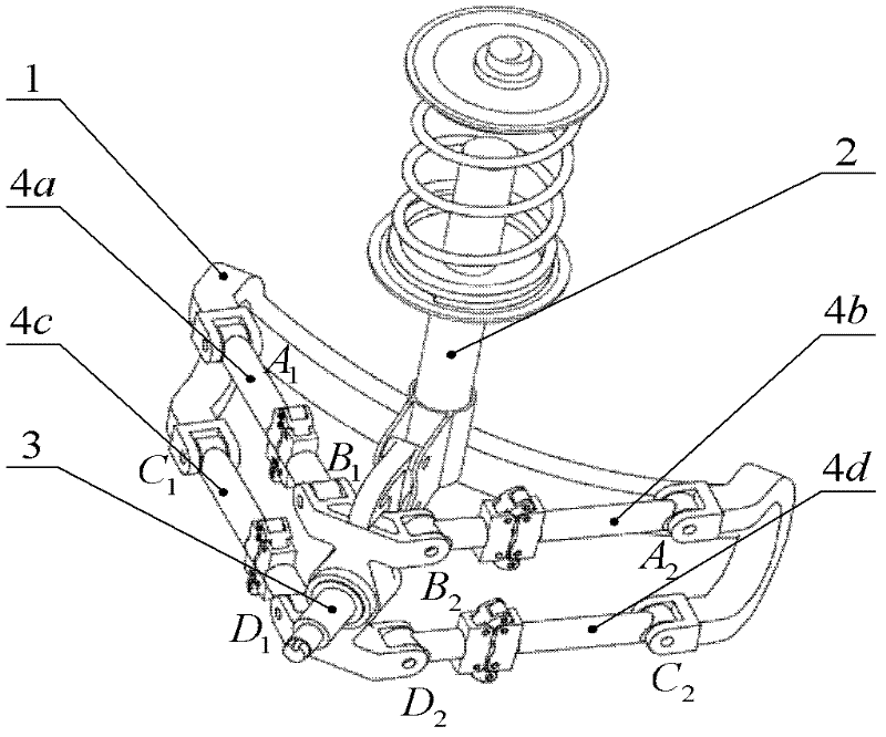 Multi-link linear-guidance independent suspension with 2-RRR expansion compensation mechanisms