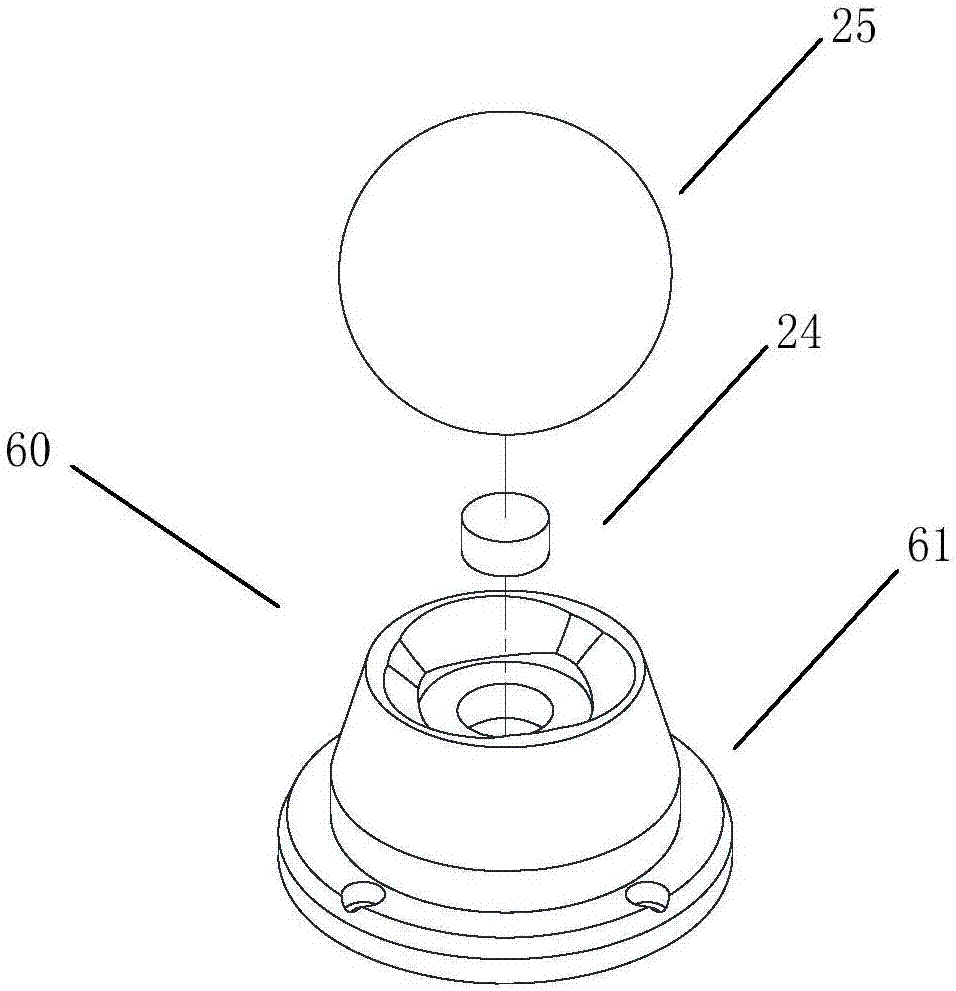 Space two-sphere center distance measuring instrument and measuring method thereof