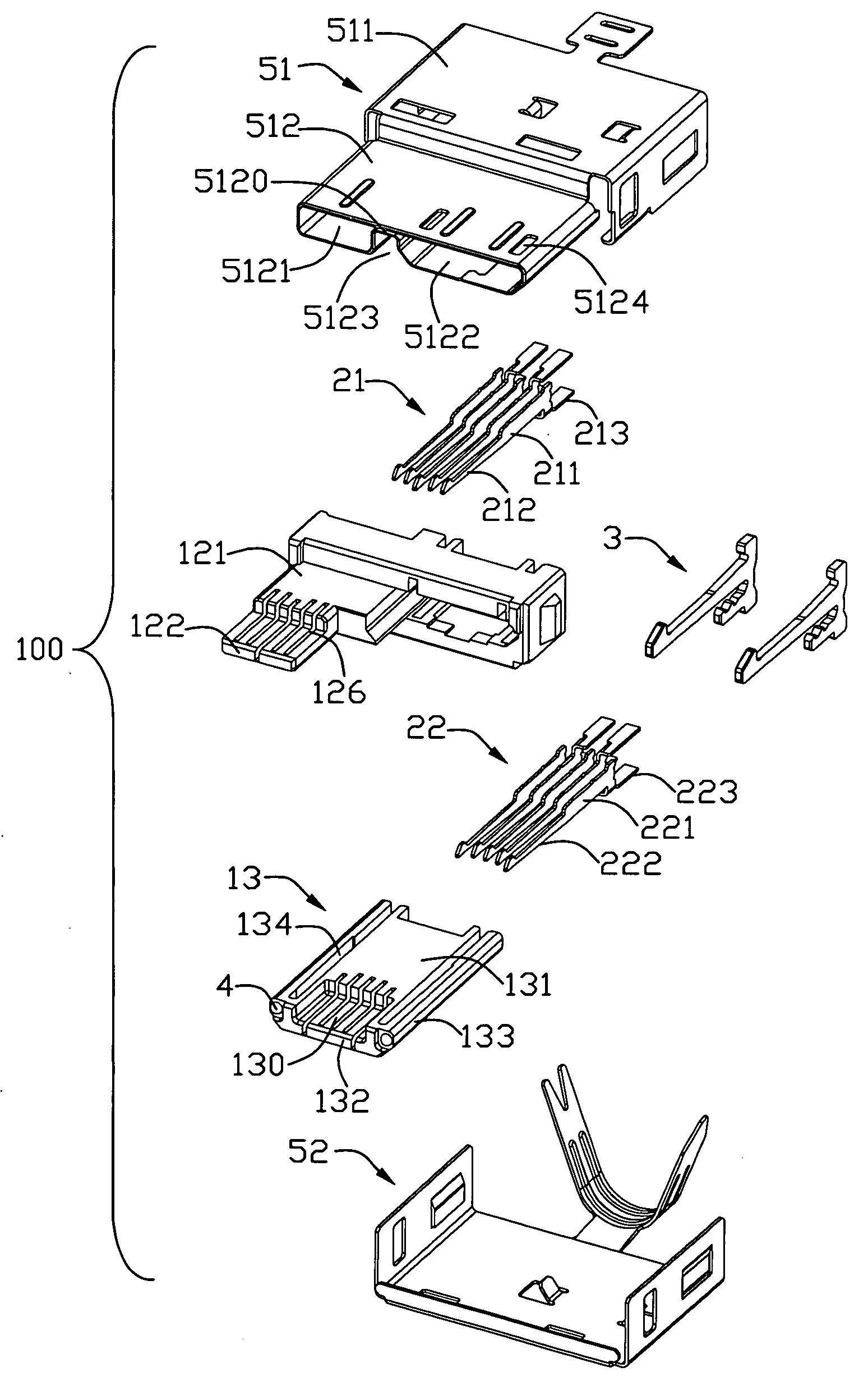 Connector utilized for different kinds of signal transmition