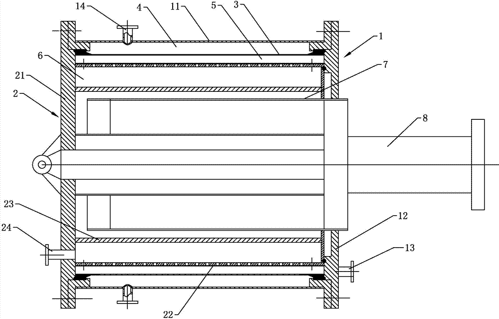 Cylindrical filter press