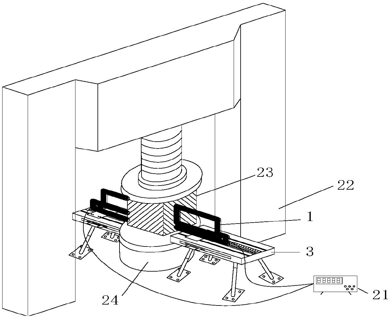 Fixing device of resistance strain extensometer and application thereof