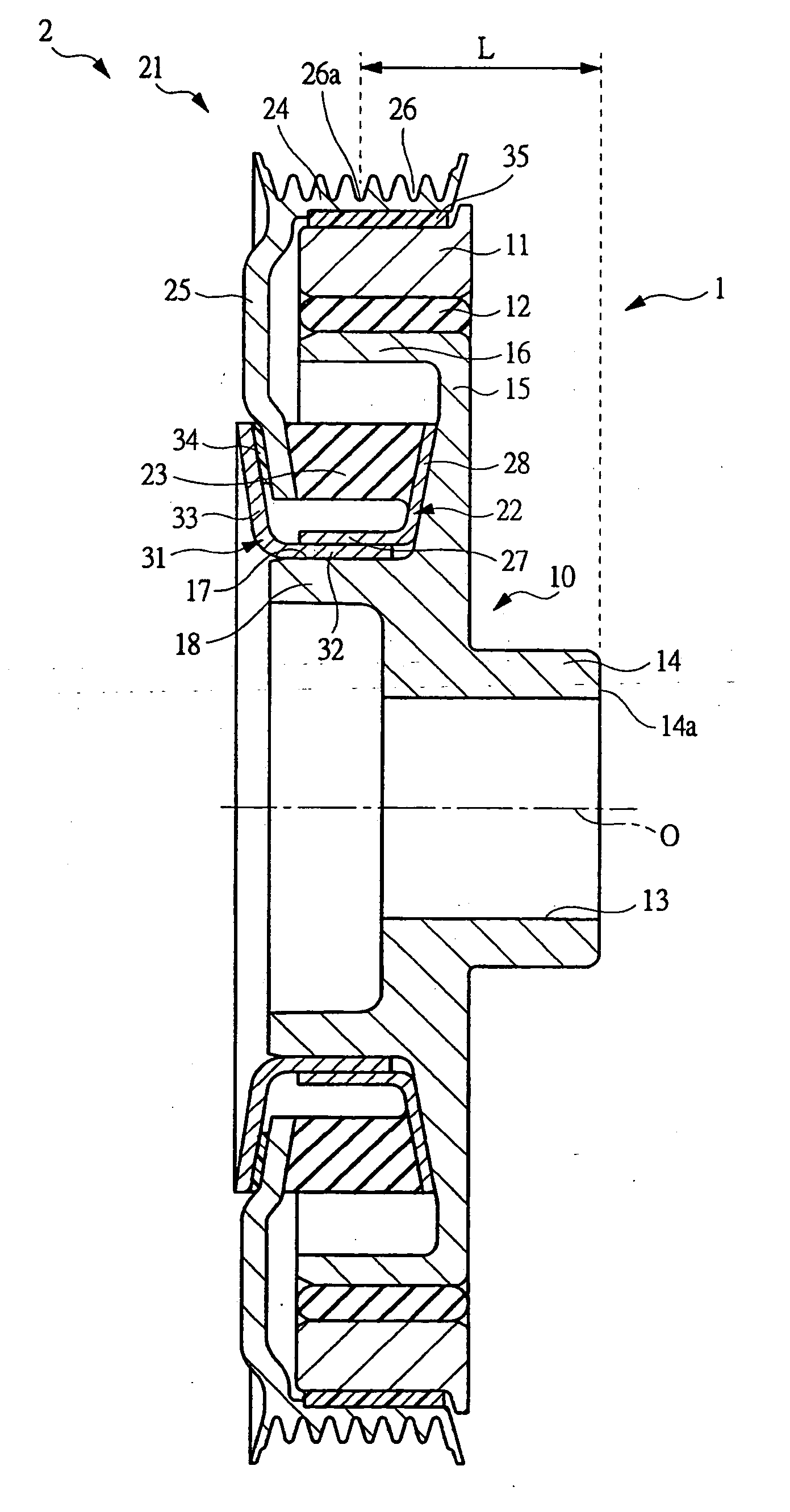 Isolation damper pulley and method of producing the same
