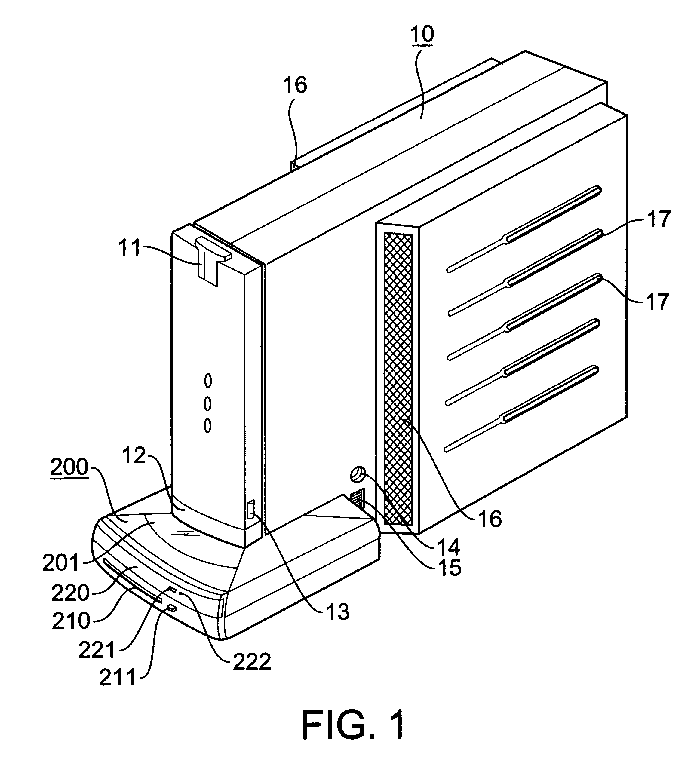 Computer having a drive unit unifying an FDD and a CD-Rom drive