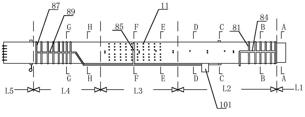 Coal gangue tunnel kiln preheating section structure