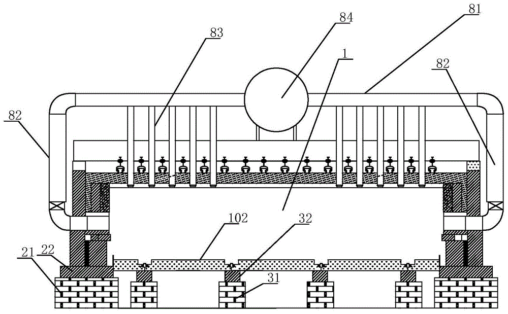 Coal gangue tunnel kiln preheating section structure