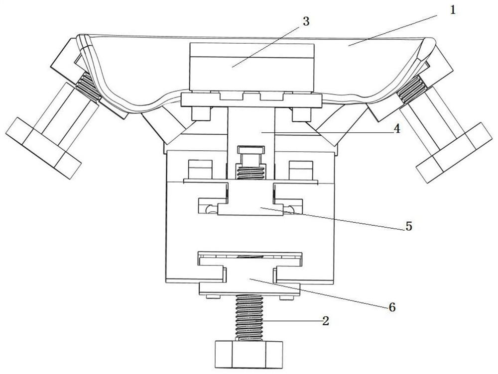 Human body mandibular triangular area force application device in a nuclear magnetic environment