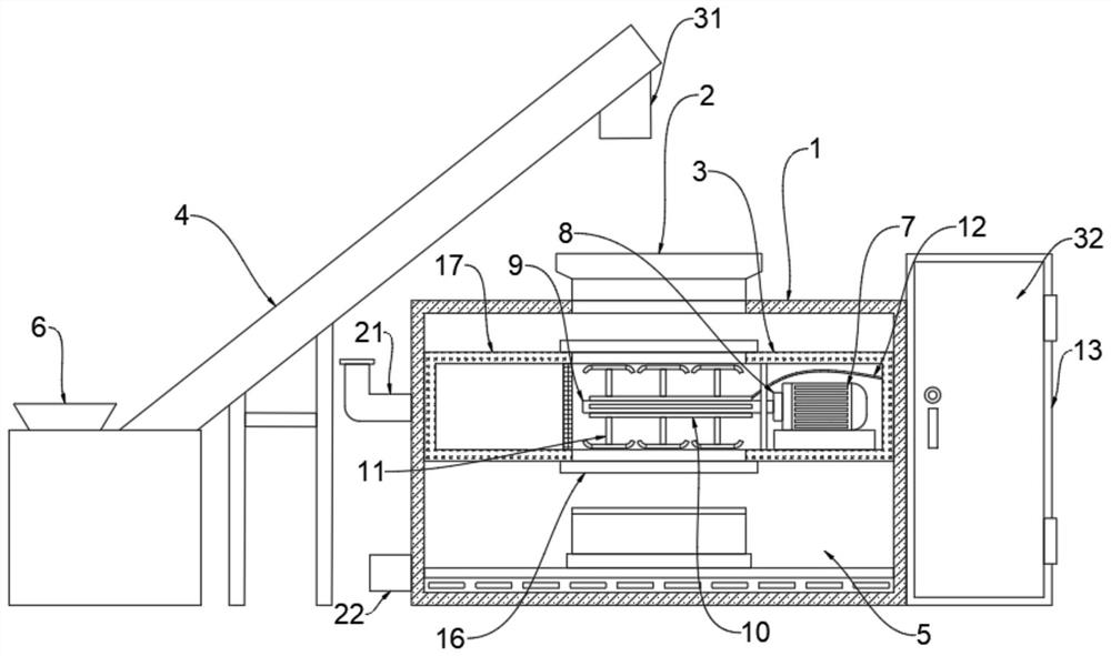 Efficient iron impurity removing device for rice processing and using method thereof