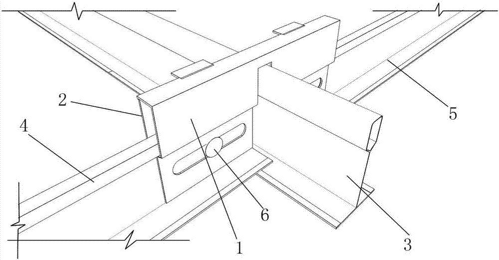 Main keel and secondary keel connection structure