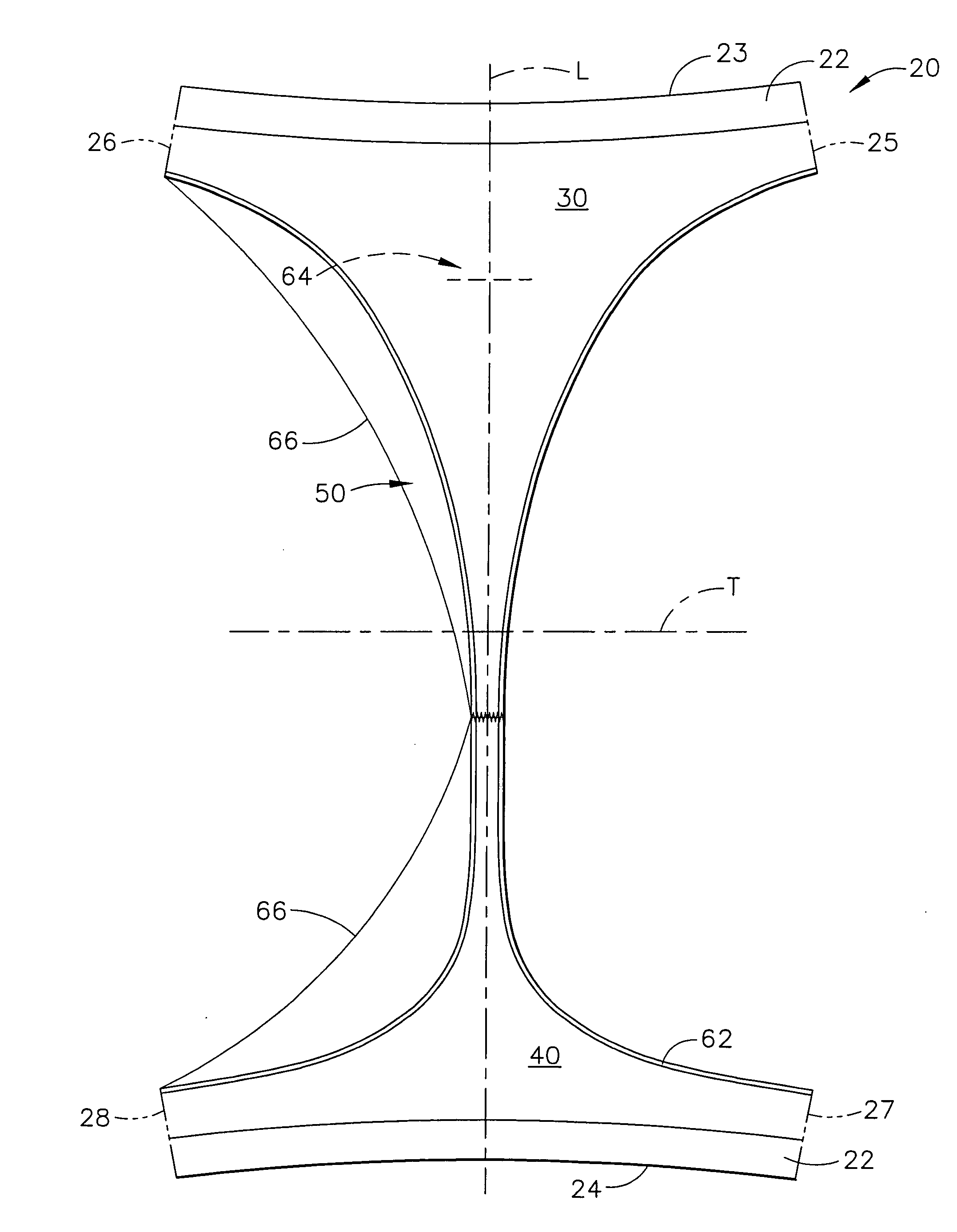 System comprising thong-shaped holder and absorbent article
