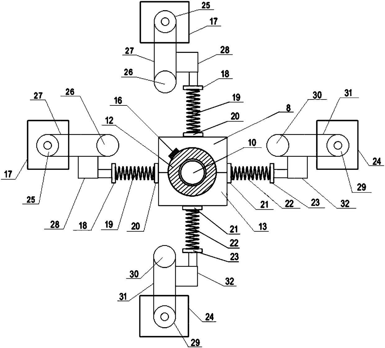 Rolling bearing performance test device based on belt drive with radial alternating load
