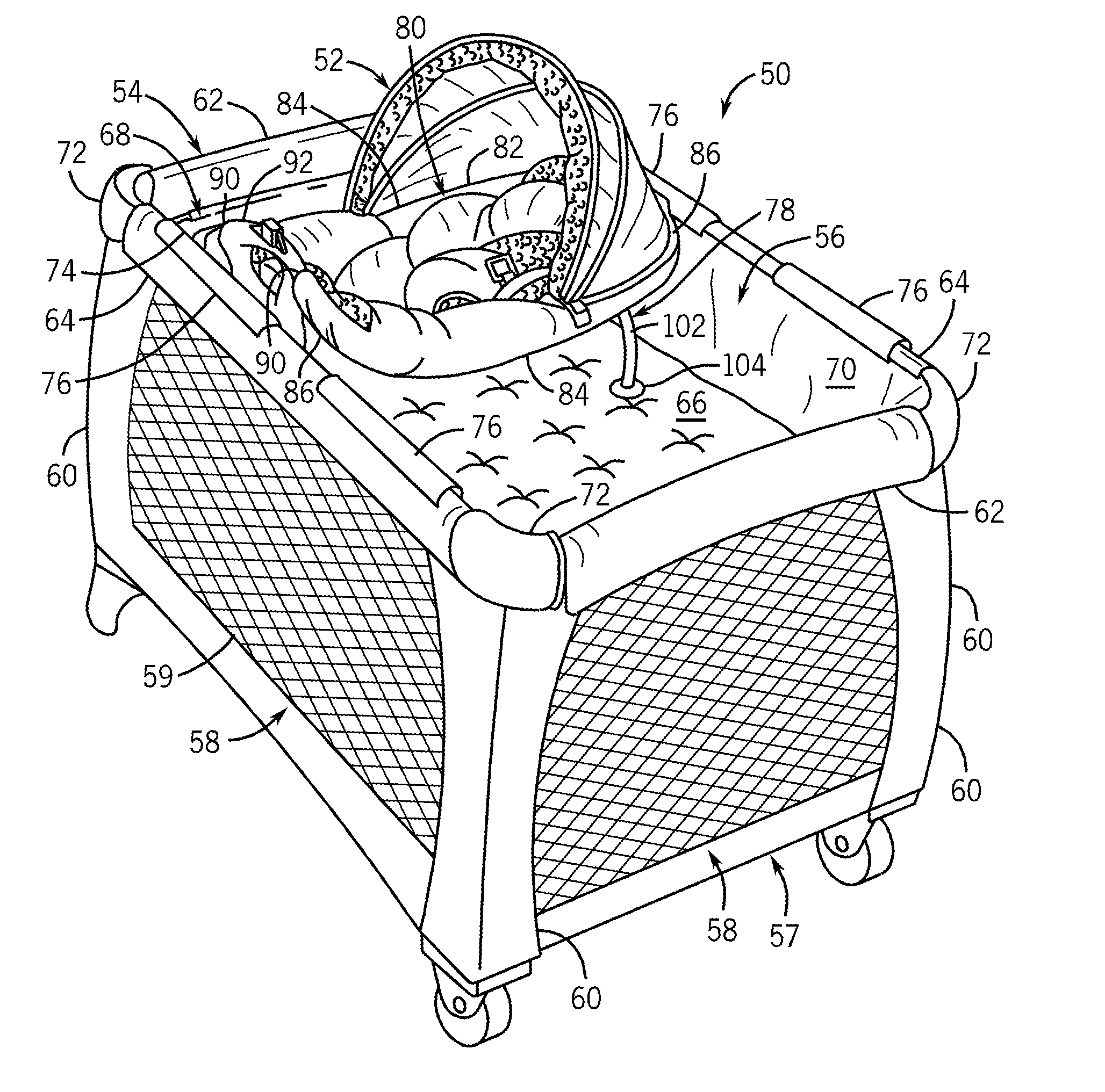 Child Containment System with Multiple Infant Support Modes