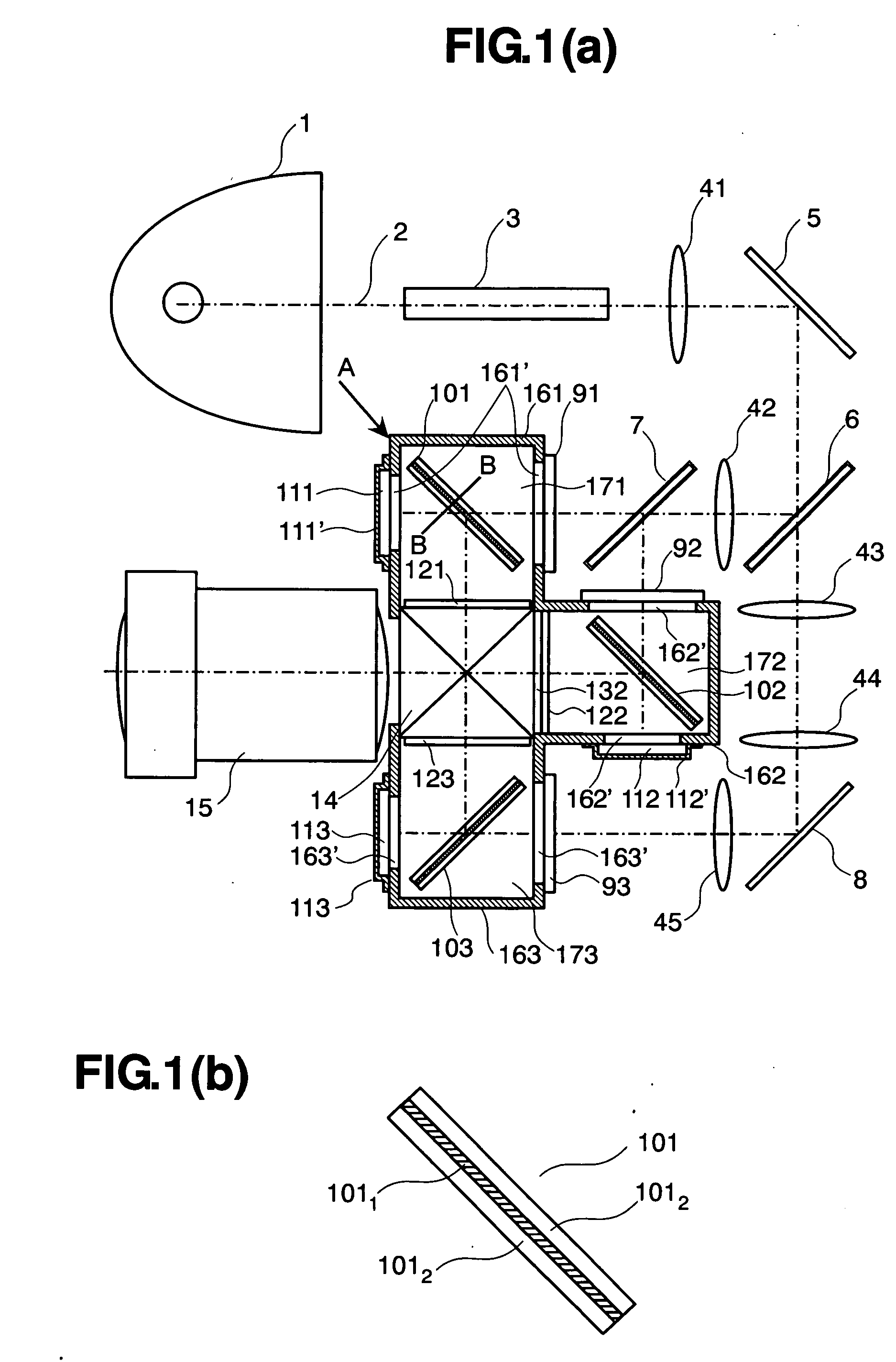 Optical unit and pojection type image display unit using it