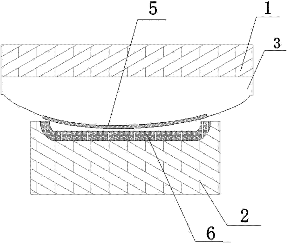 Airbag laminating device and method for curved glass on touch screen
