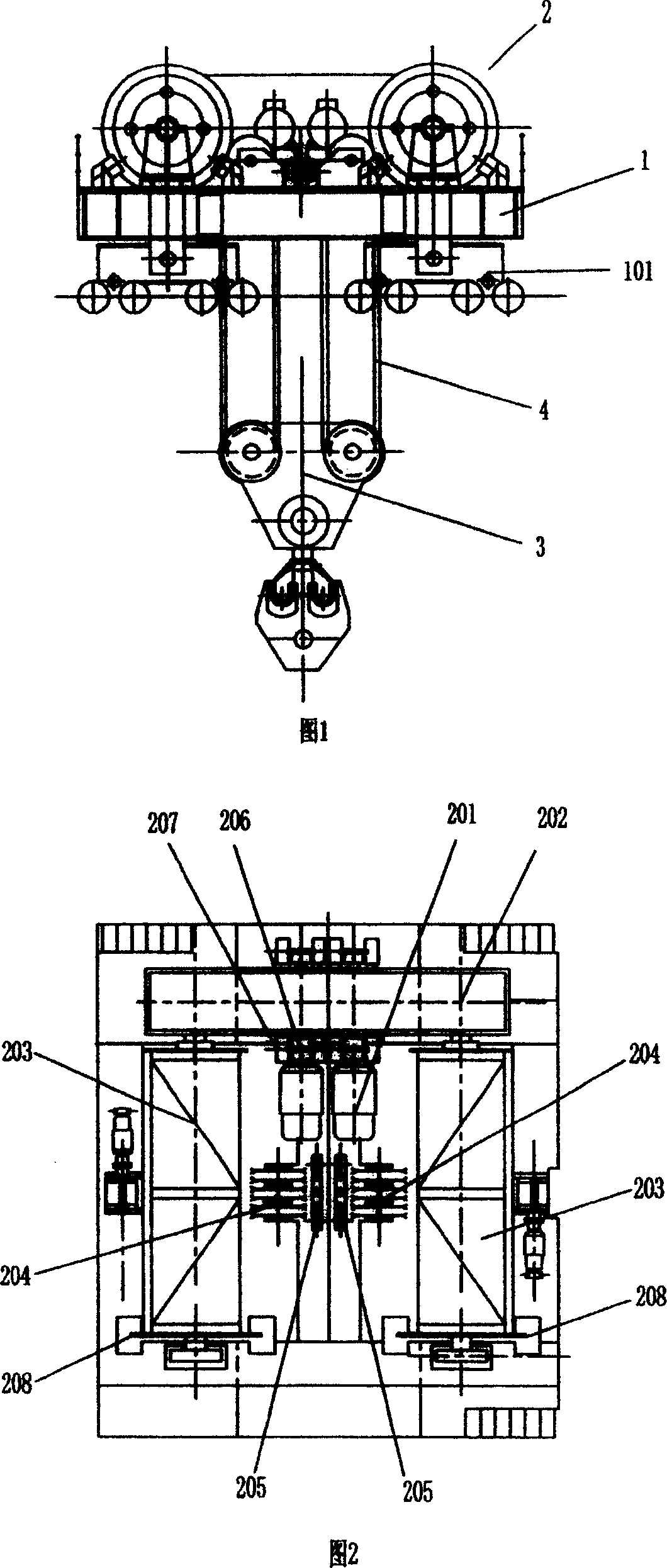 Lifting mechanism and sling of large tonnage single hanging point crane