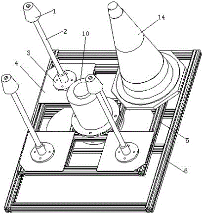 Road cone storage device capable of facilitating mechanical designated fetching