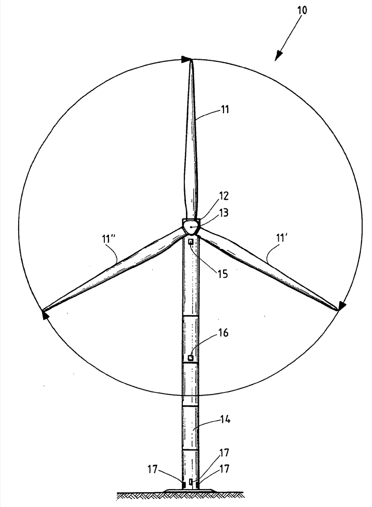 Method for adjusting the rotational speed of a wind turbine and wind turbine