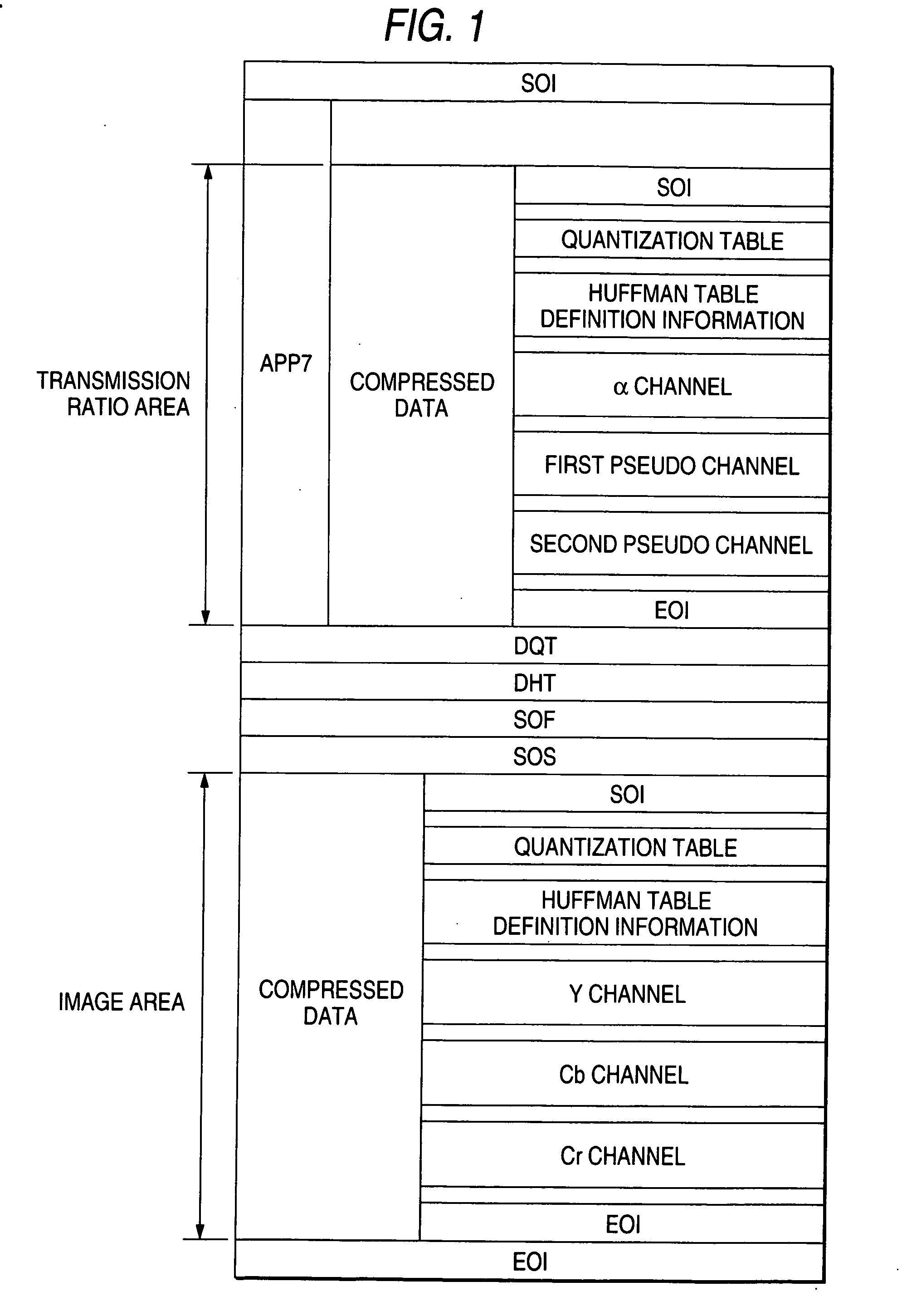 Image data structure, and image recording method, apparatus and computer readable recording medium storing program