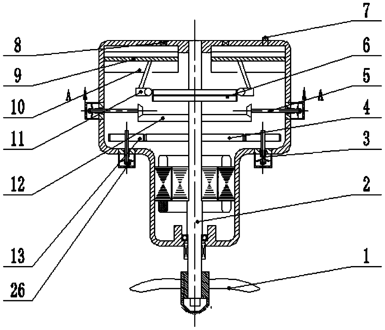 An automatic floating and sinking submersible mixer