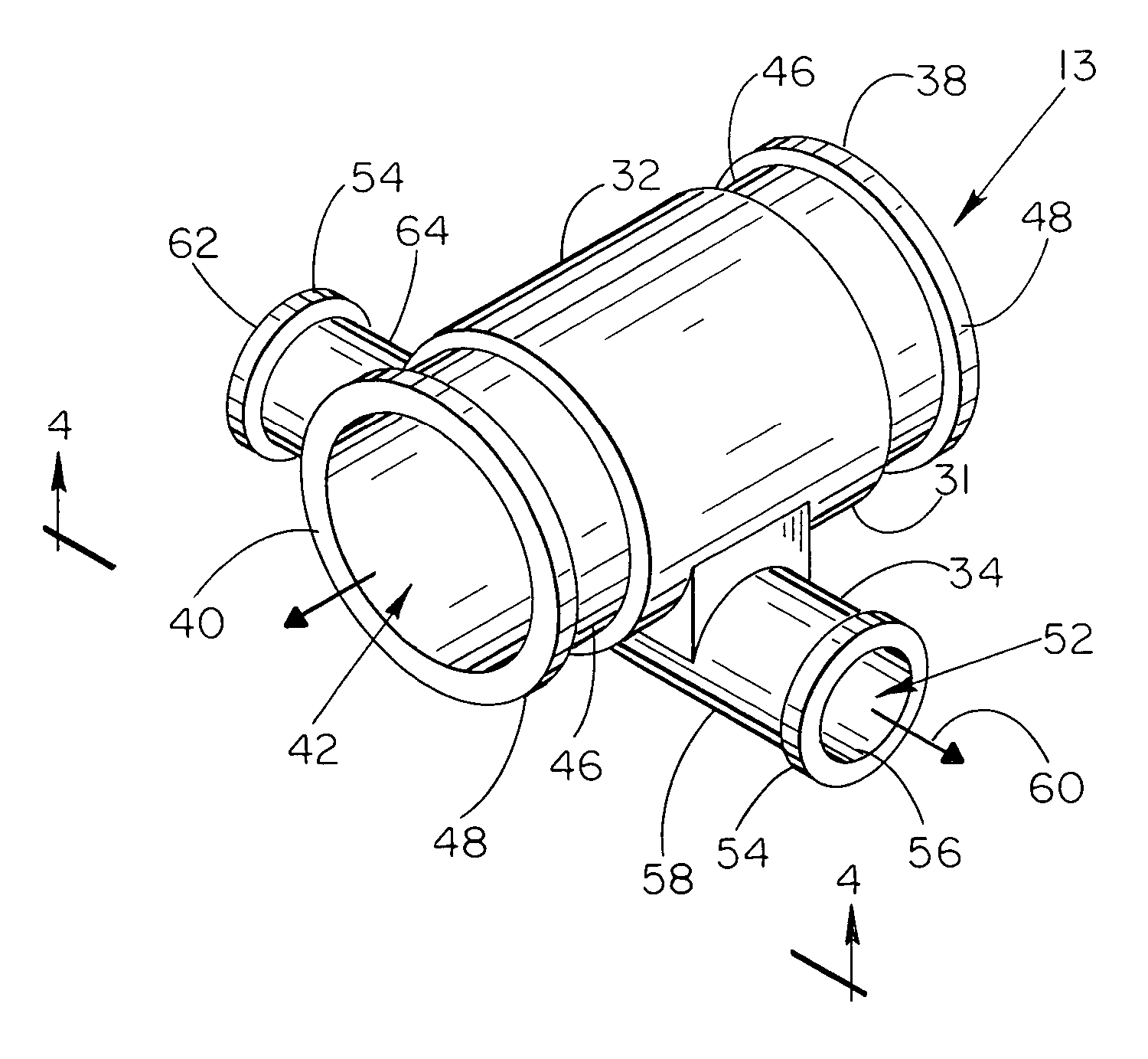 Grafted network incorporating a multiple channel fluid flow connector