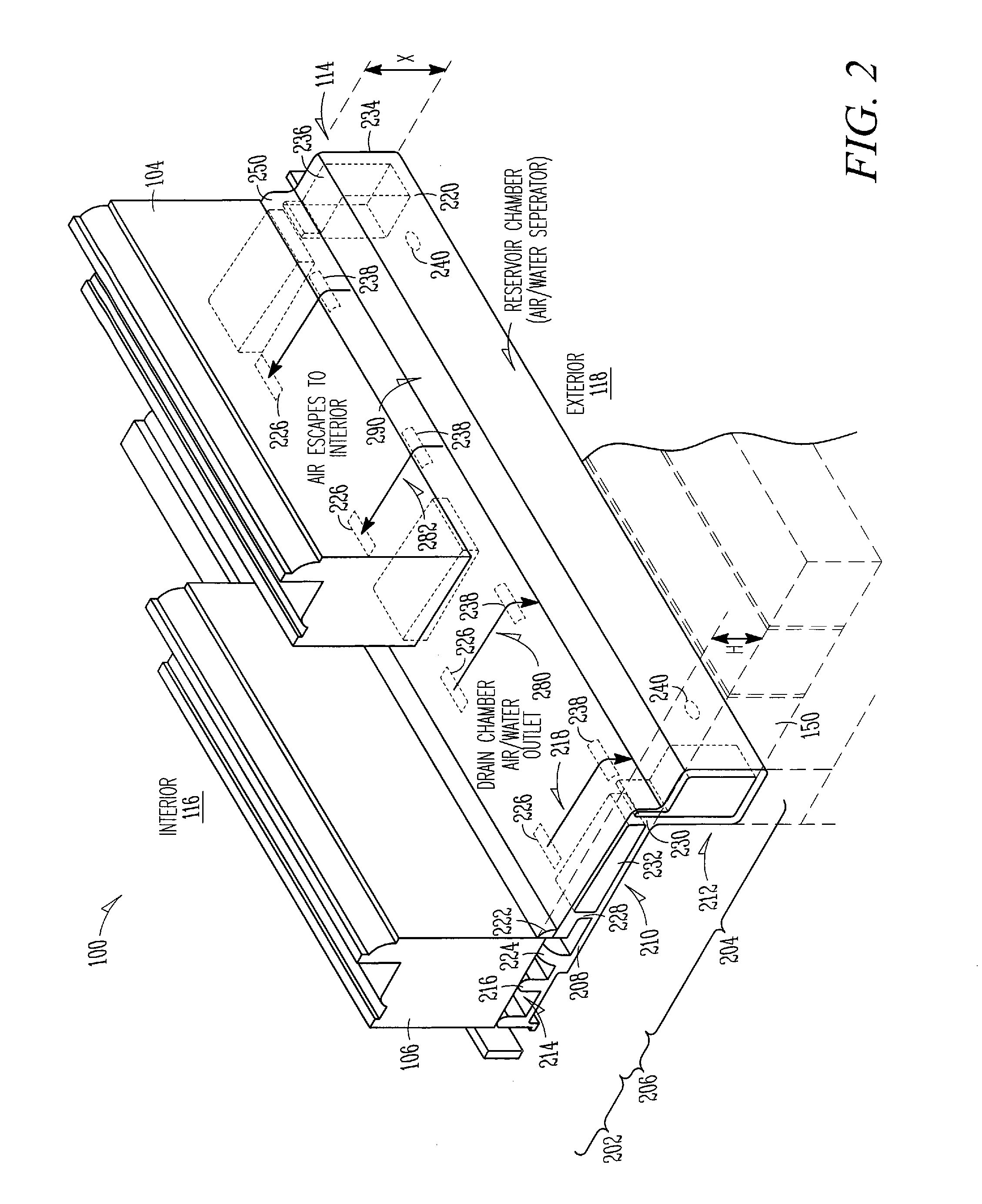 Low profile, self-draining threshold assemblies