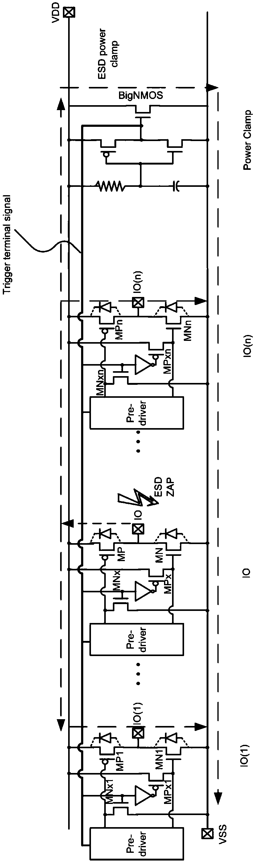 Full-chip electrostatic discharge network