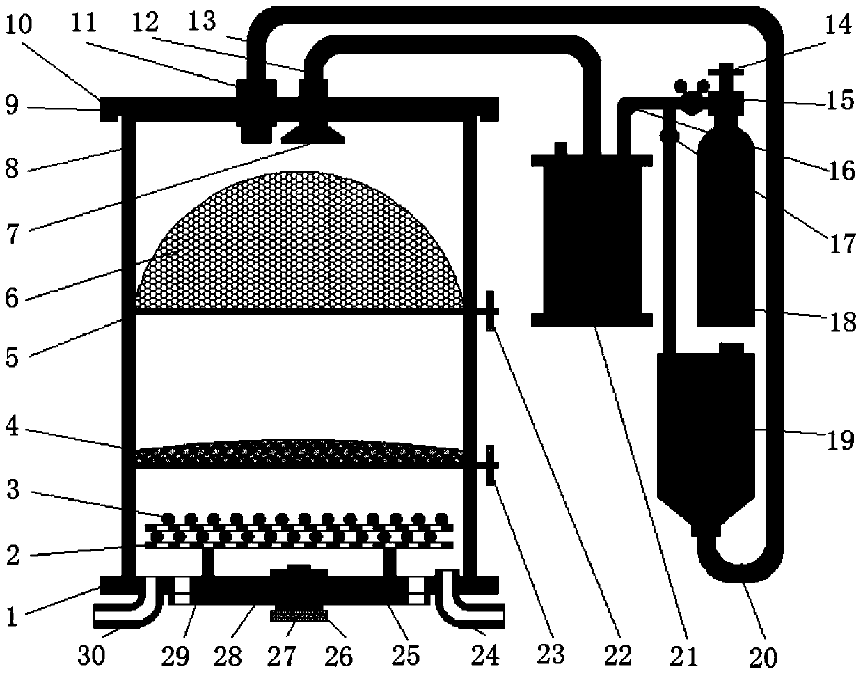 A liquid nitrogen spray freeze granulation vacuum drying device and working method