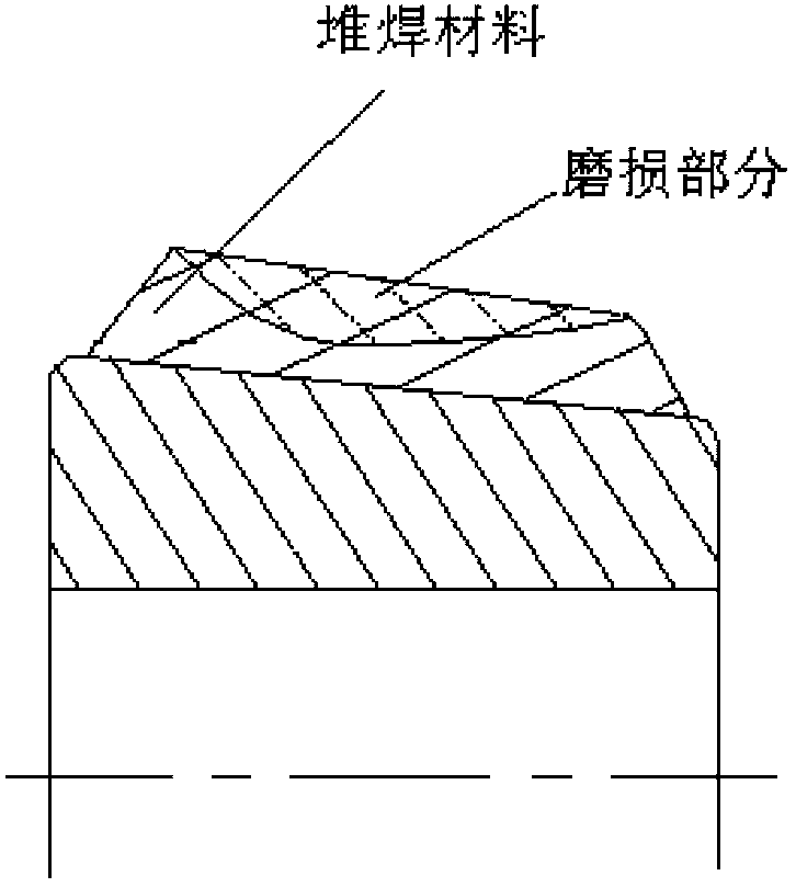 Surfacing welding type roller shell of bowl type coal mill and sectional surfacing welding method of roller shell surfacing welding layer