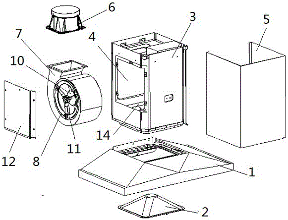 Large-air-pressure constant-air-volume silent extractor hood