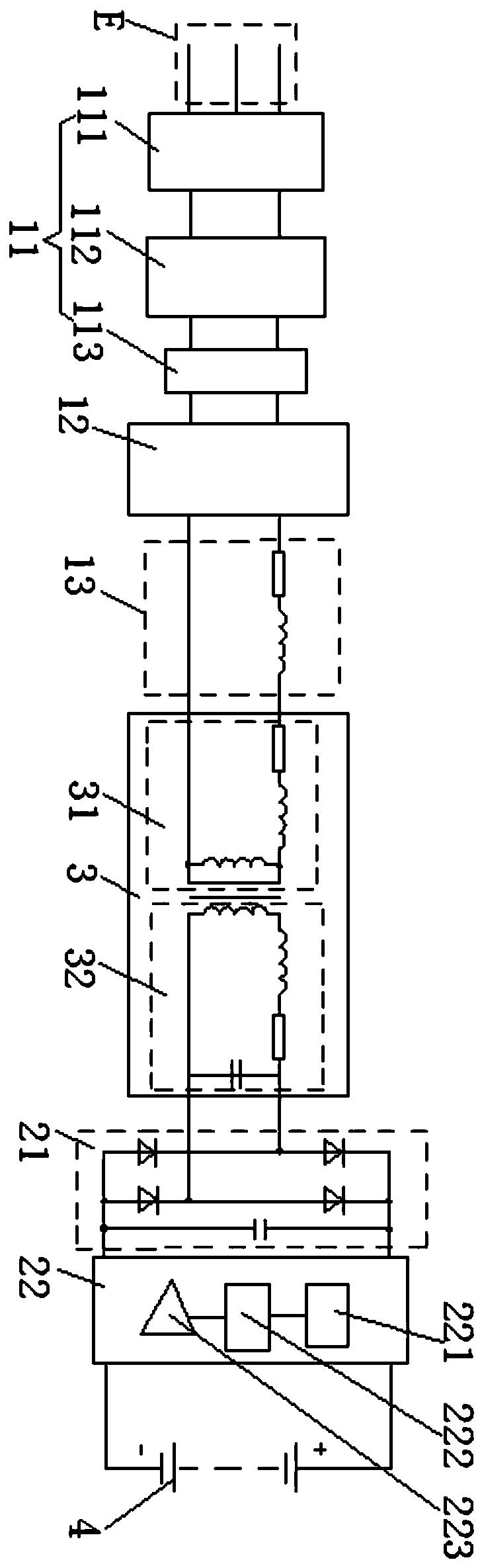 An inductive charging circuit for an electric vehicle