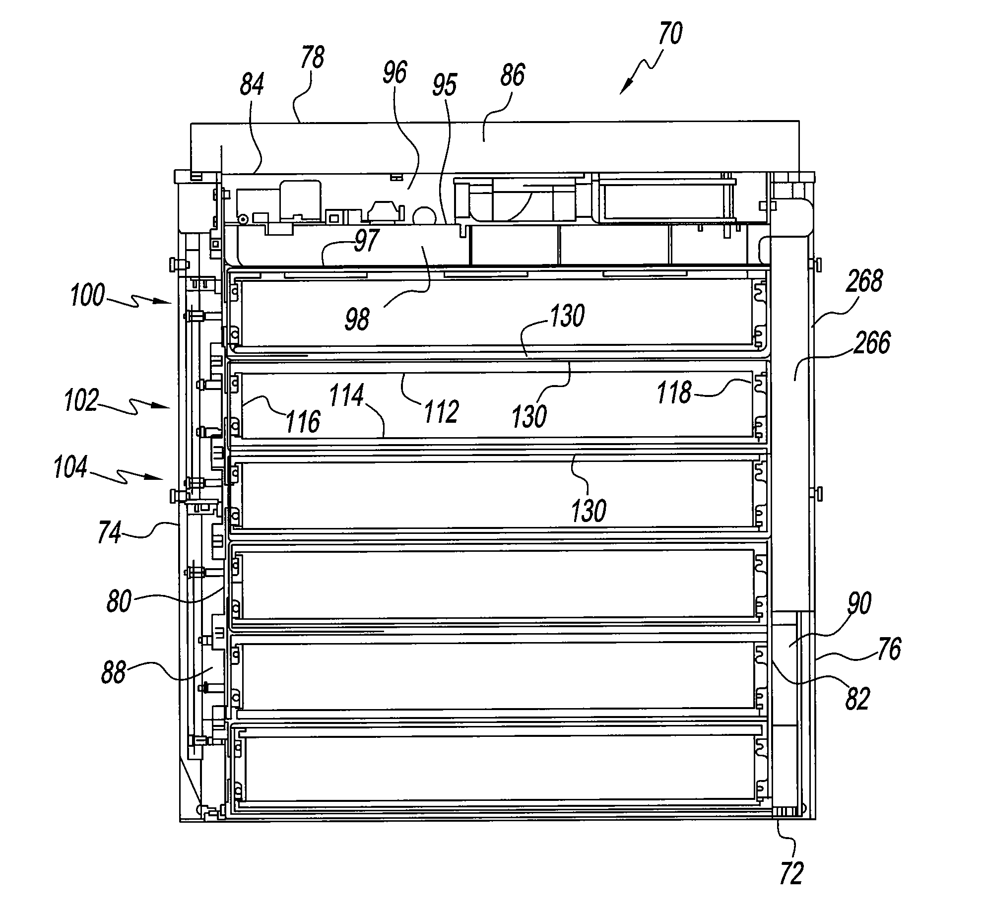 Control system and method for high density universal holding cabinet