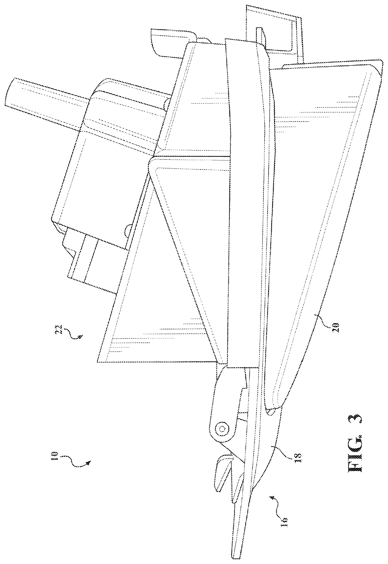Active front wheel deflector assembly