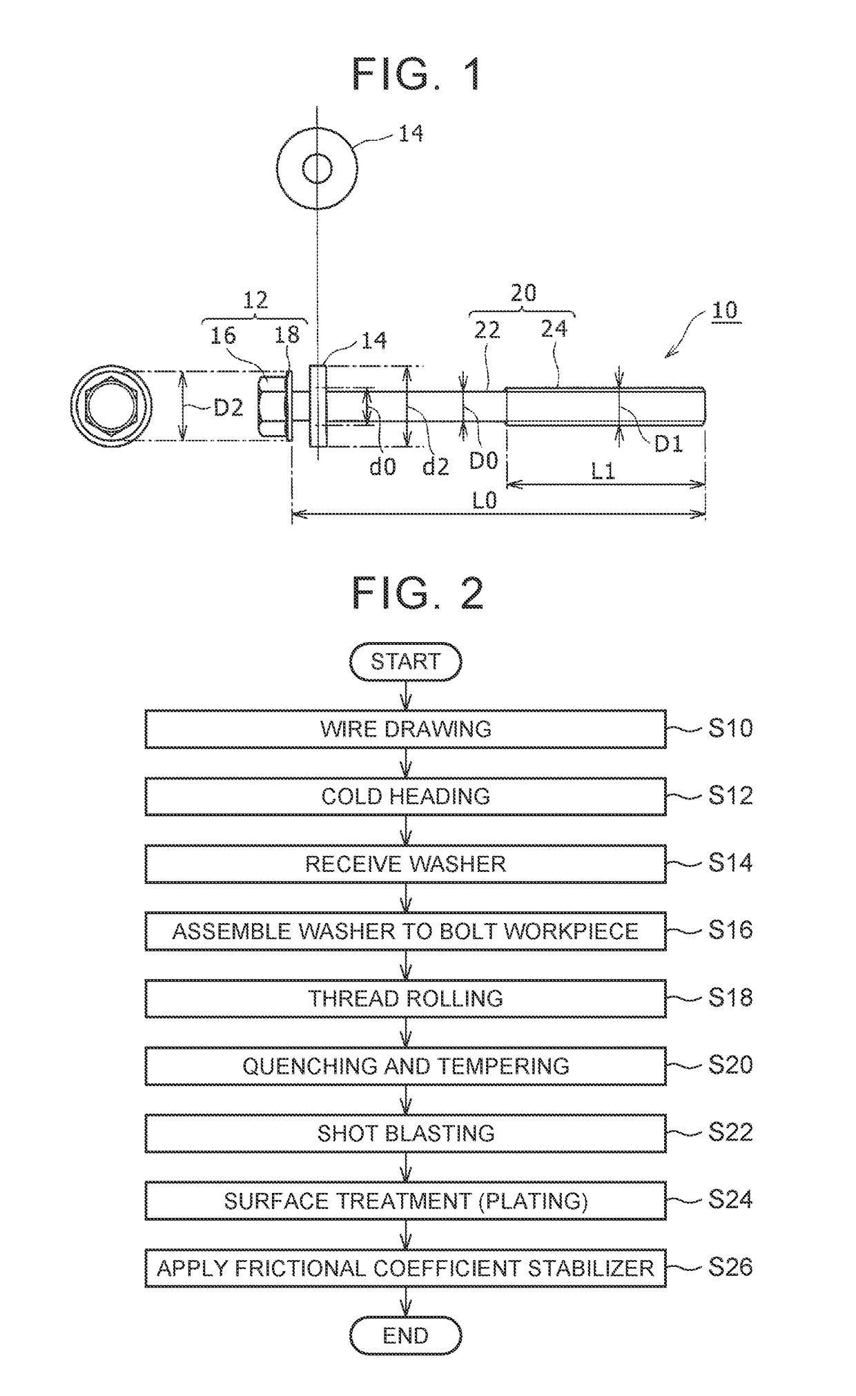 Rolled-thread bolt production method