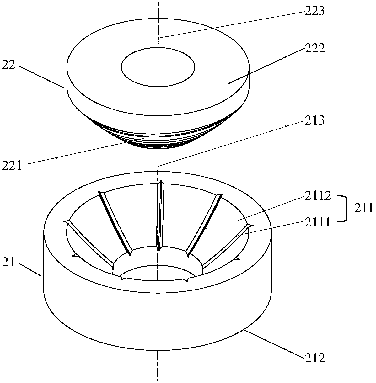 Magnetic grinding disc, device and method for crowned tapered roller rolling surface finish machining
