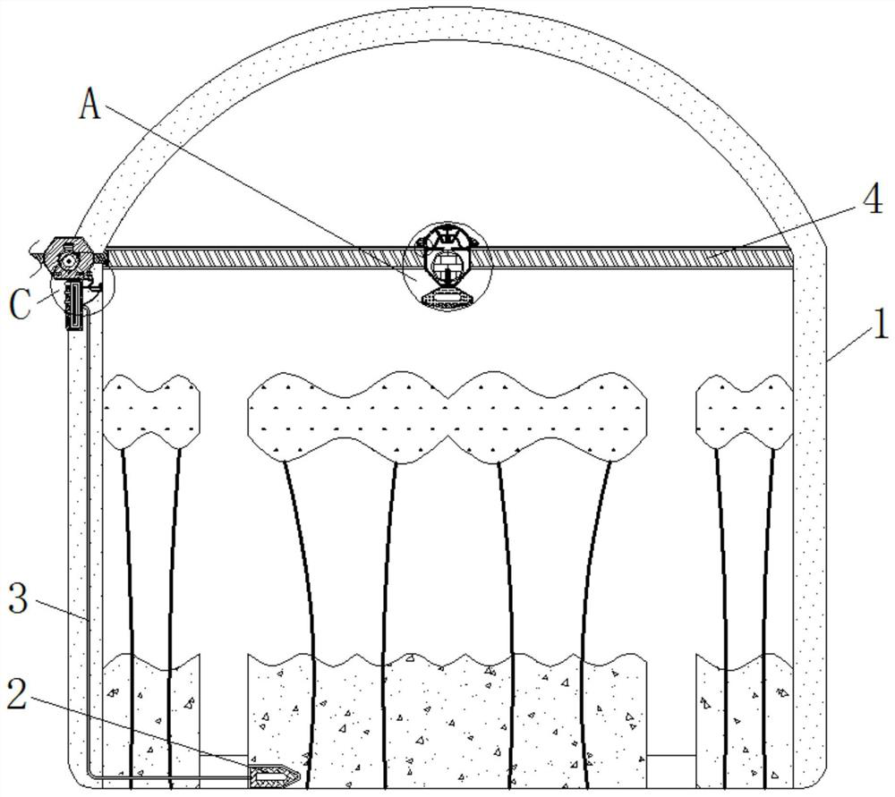 Water spraying device for reasonably irrigating water in vegetable planting greenhouse